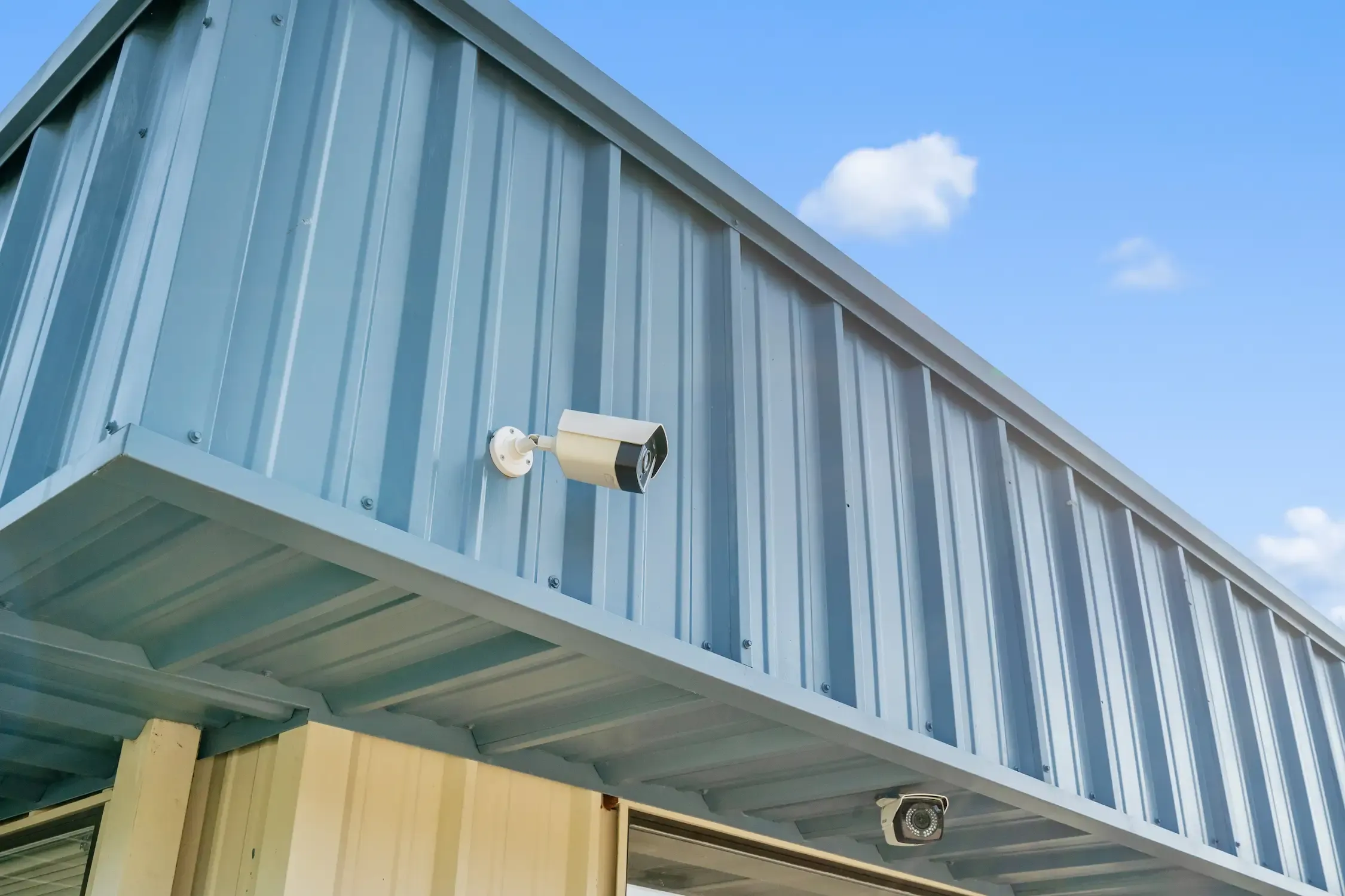 Security camera on a unit building.