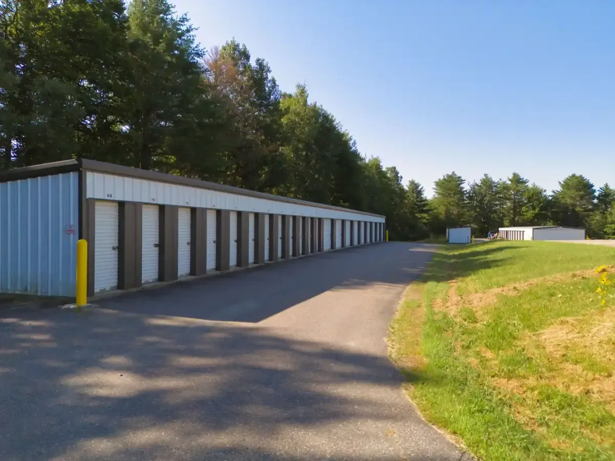 A row of small storage units.