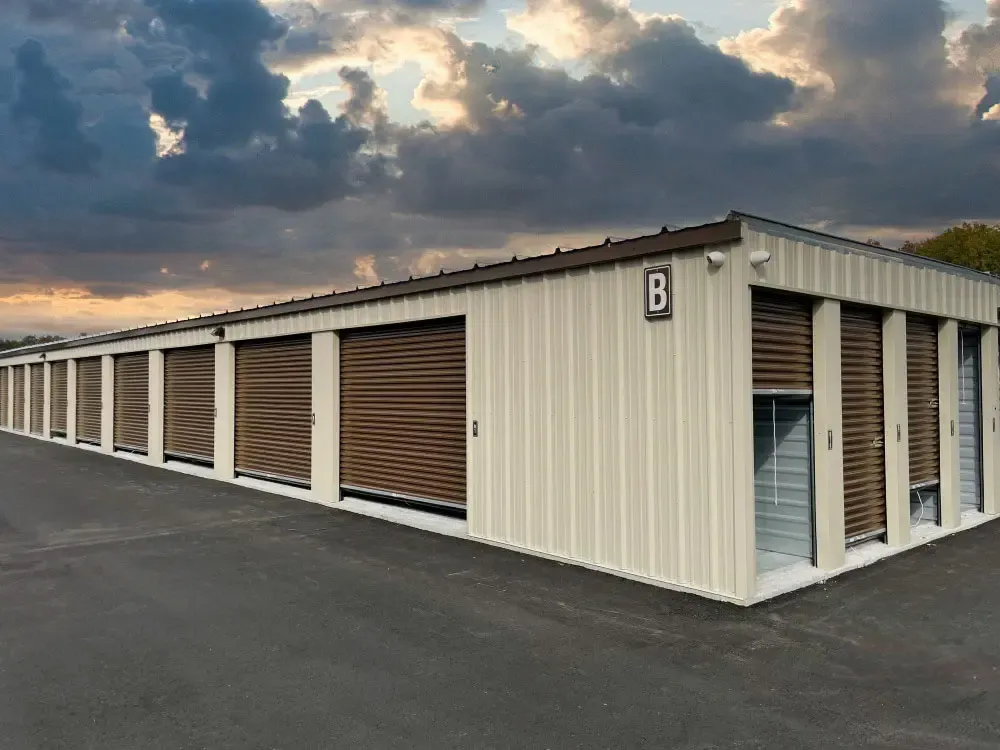 One half-open small storage unit.