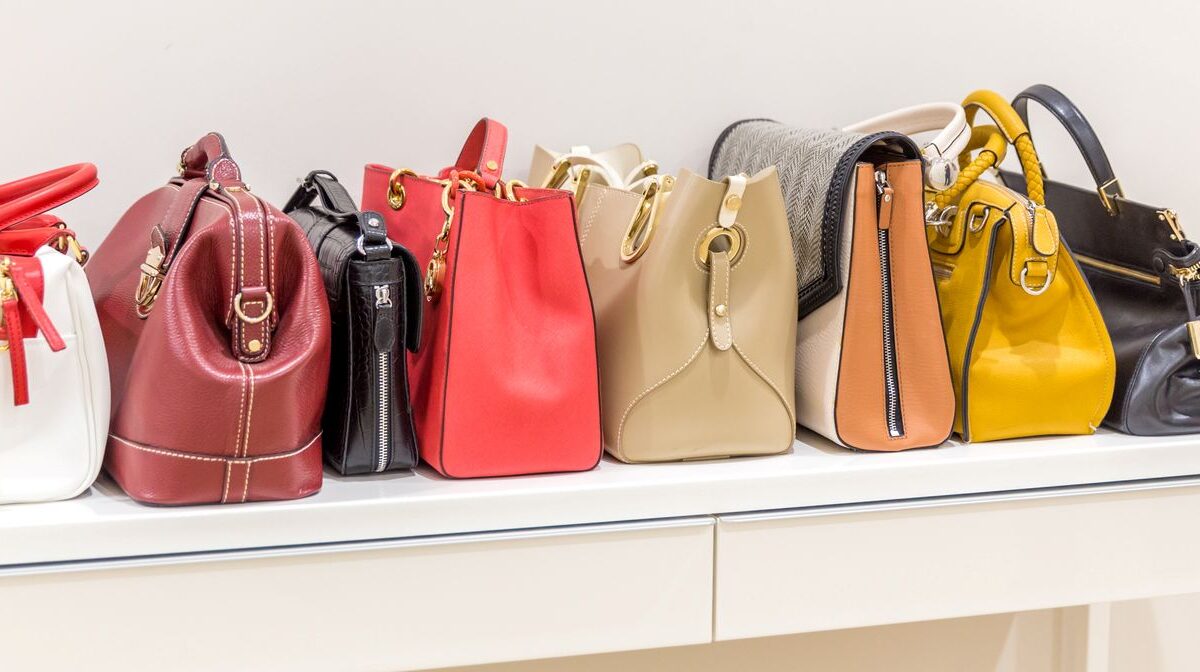 A collection of handbags in different styles.