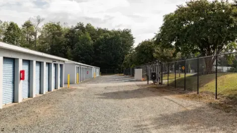 Row of outdoor self-storage units